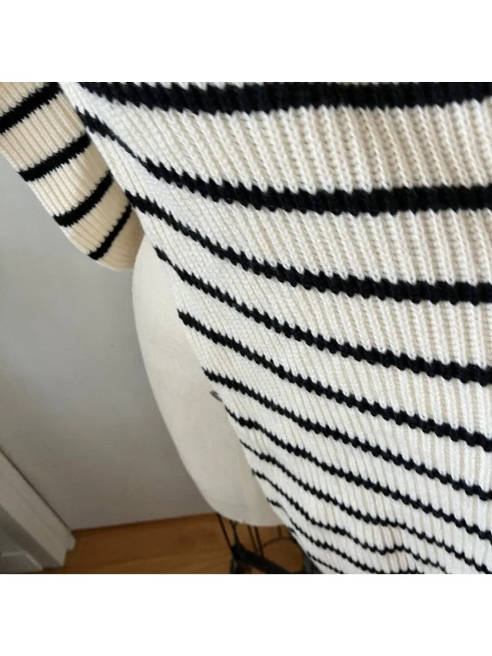 FREE PEOPLE University Stripe Sweater Scarf in Cream and Black One Size